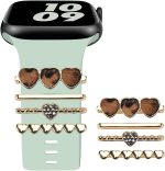 Leopard Watch Band Charms for Apple SmartWatch Band for Decorative Ring Loops 38 40 41 42 44 45mm Compatible with iWatch Series 8 7 6 5 4 3 2 1 Smart Watch Accessories Diamond Jewelry (No Watch Band)